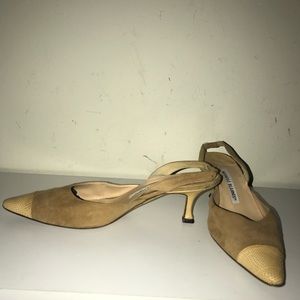 Manolo Blahnik kitten heel mules